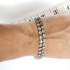 Rhinestone Silver Costume Bracelet